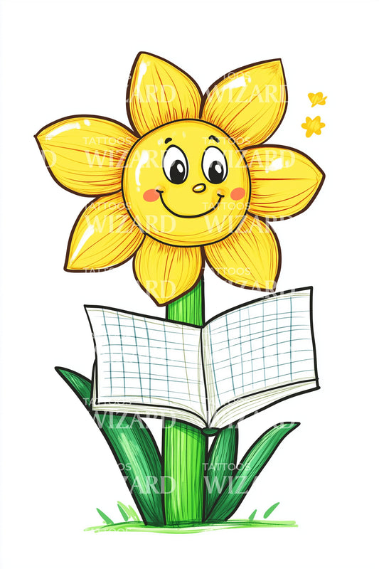 Idea tatuaggio studioso narciso sorridente