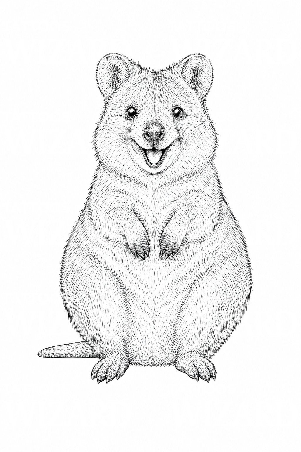 Hymyilevä quokka -tatuointimalli