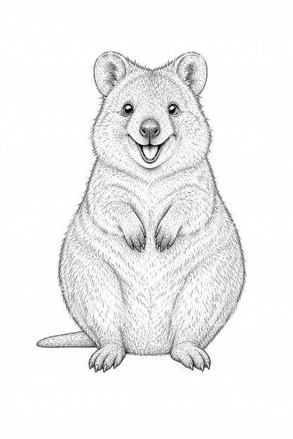 Hymyilevä quokka -tatuointimalli