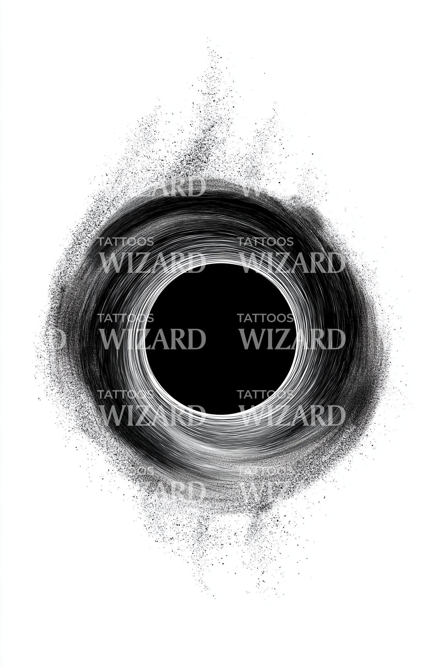 Smoky Eclipse Halo Tattoo Design
