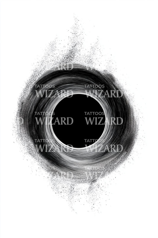 Smoky Eclipse Halo Tattoo Design