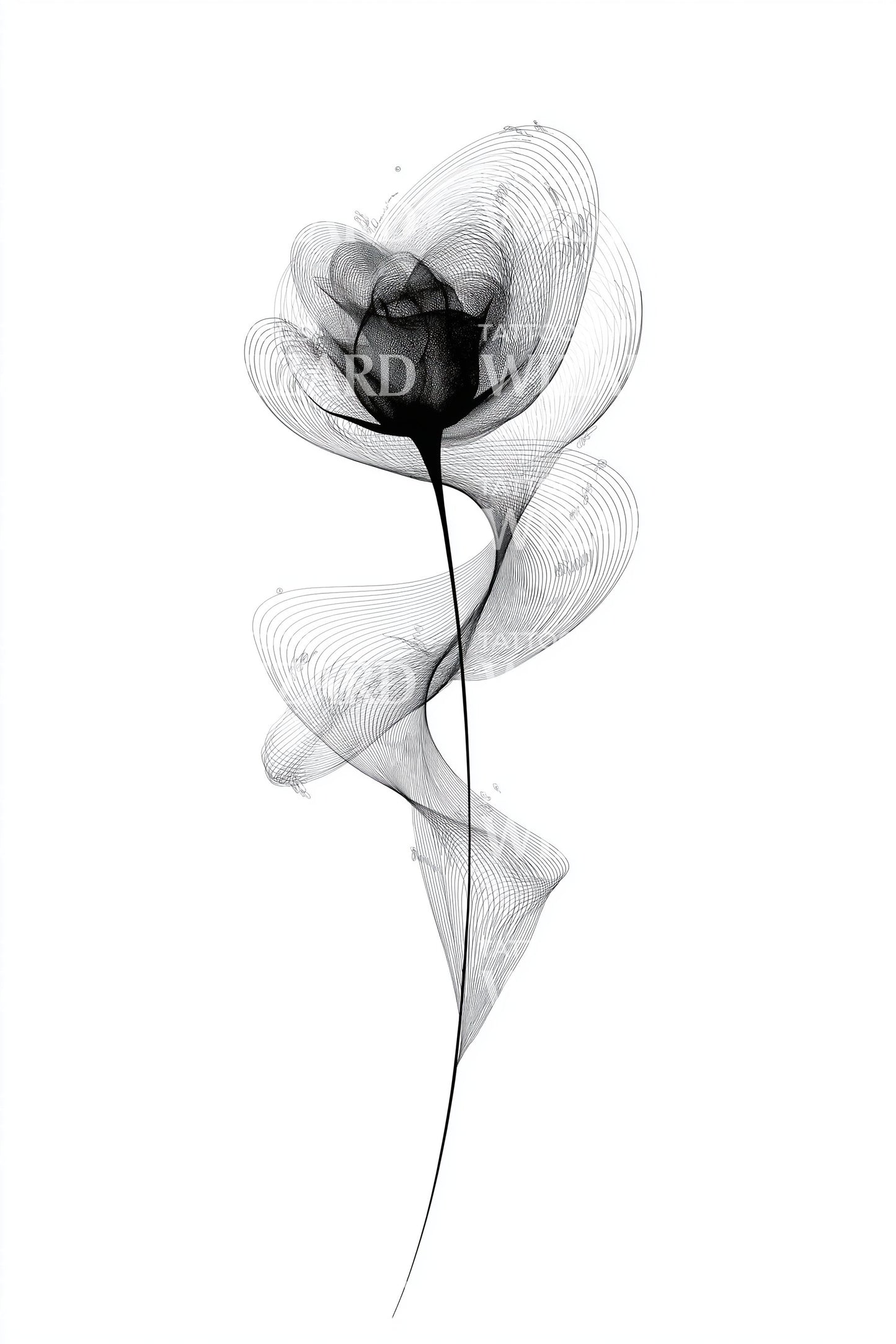 Smoky Minimal Rose Tattoo Design