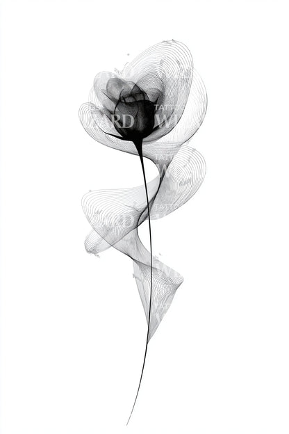 Smoky Minimal Rose Tattoo Design