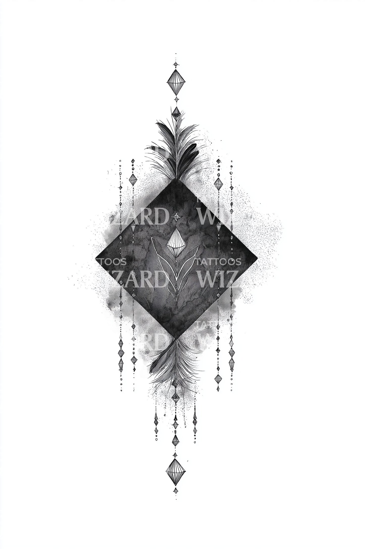 Smoky Rune Diamond Tattoo Design