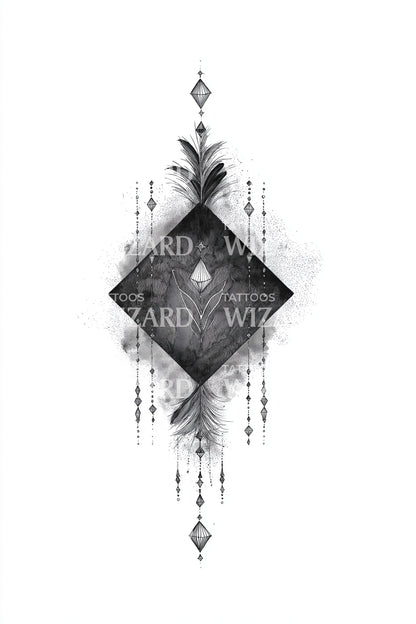 Smoky Rune Diamond Tattoo Design
