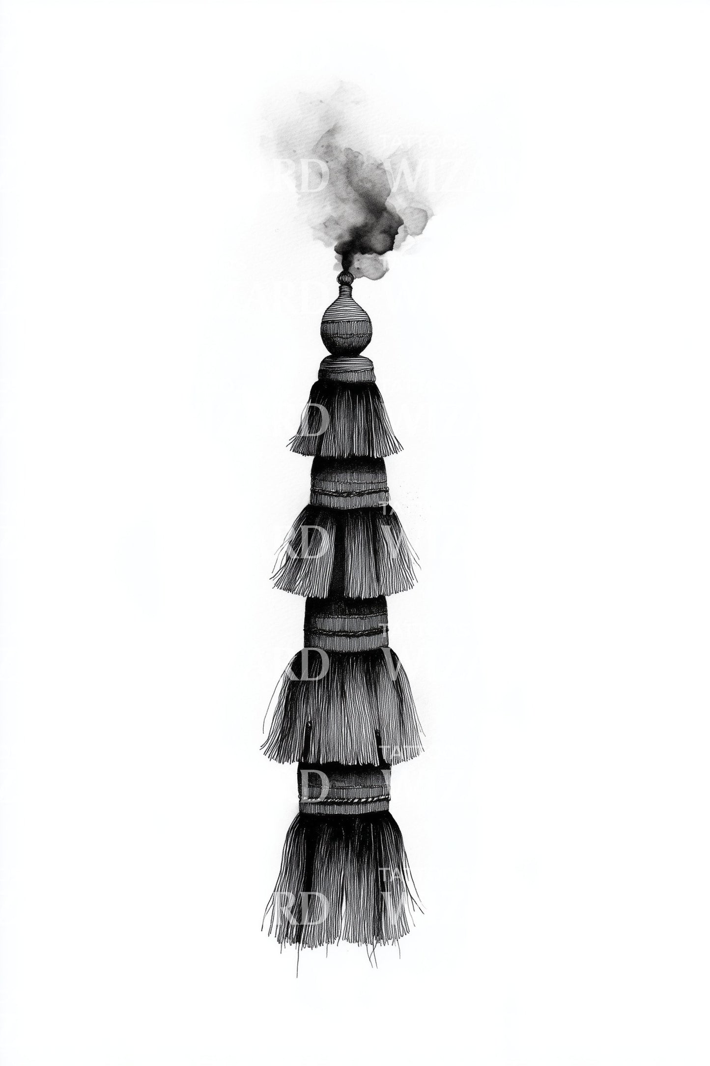 Smoky Stone Spirit Tower Tattoo Design