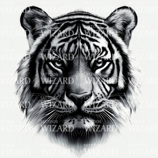 Smoky Tiger Shadow Tattoo Design