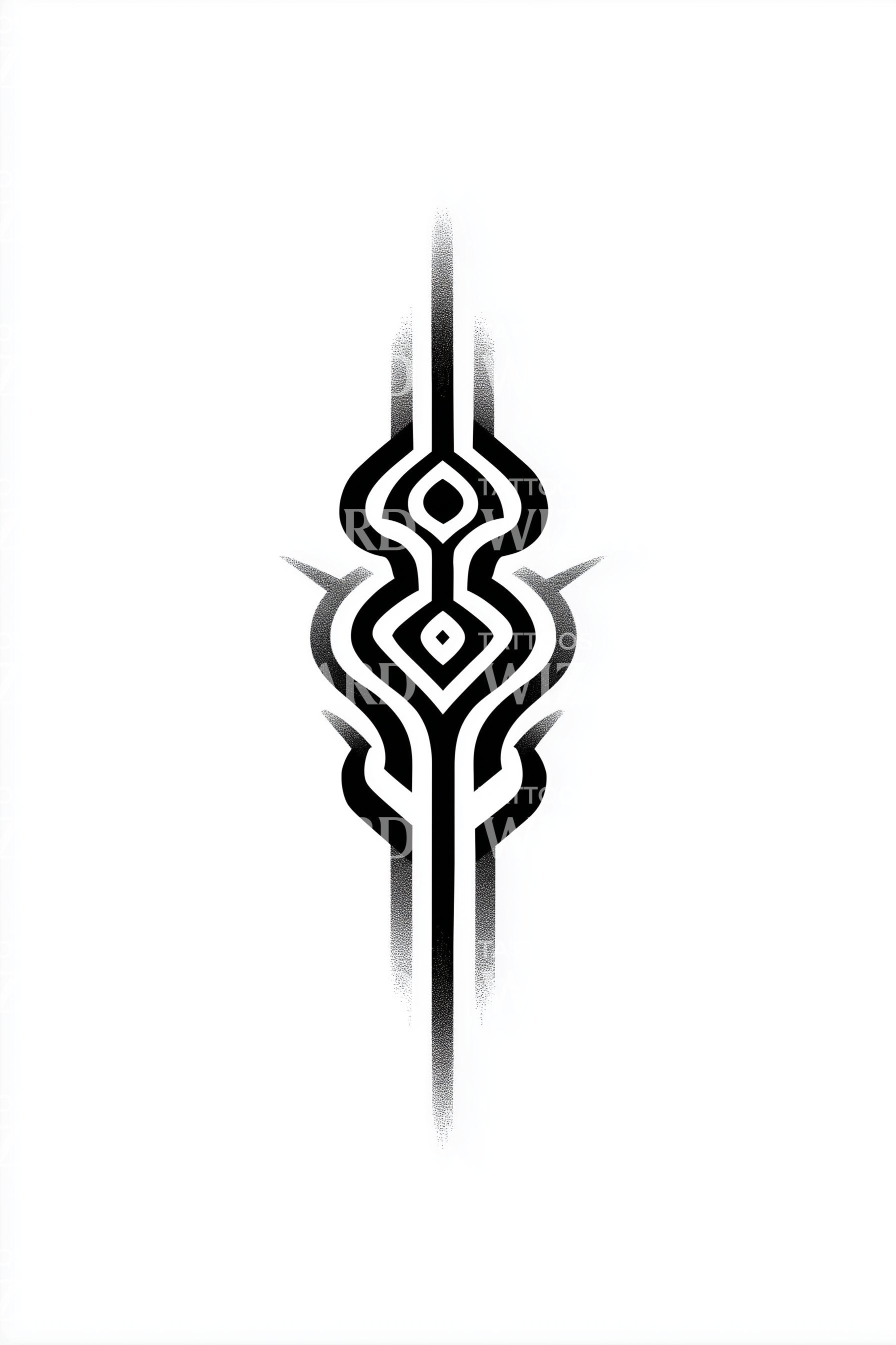 Projekt tatuażu z dymnym plemiennym runem – Tattoos Wizard Designs