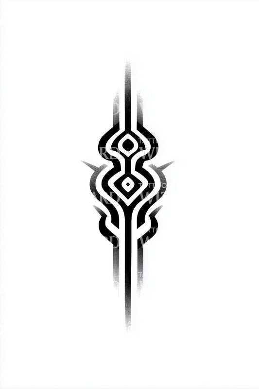 Design de tatouage de rune tribale fumée