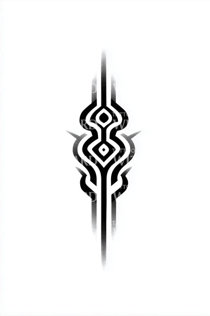 Smoky Tribal Rune Tattoo Design