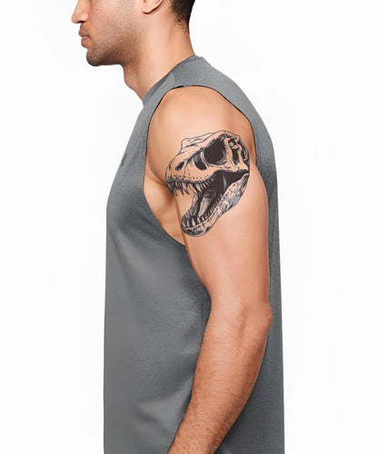 Snarling T Rex Skull Tattoo Illustration