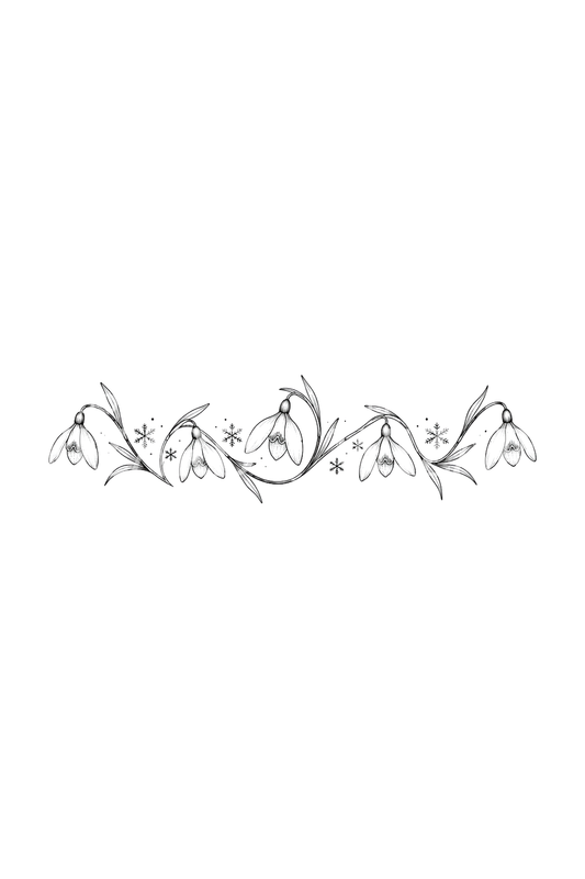 Snowdrop Flower Wrist Band Fine Line Tattoo