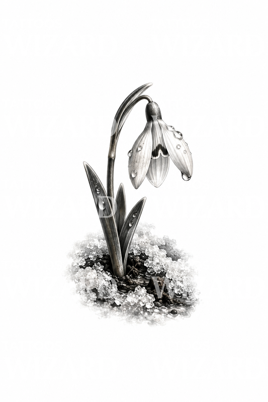Tattoo-ontwerp sneeuwklokje door smeltende sneeuw