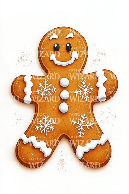 Snowflake Gingerbread Tattoo Idea