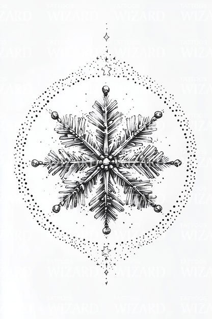 Snowflake Mandala Ornament Tattoo Illustration