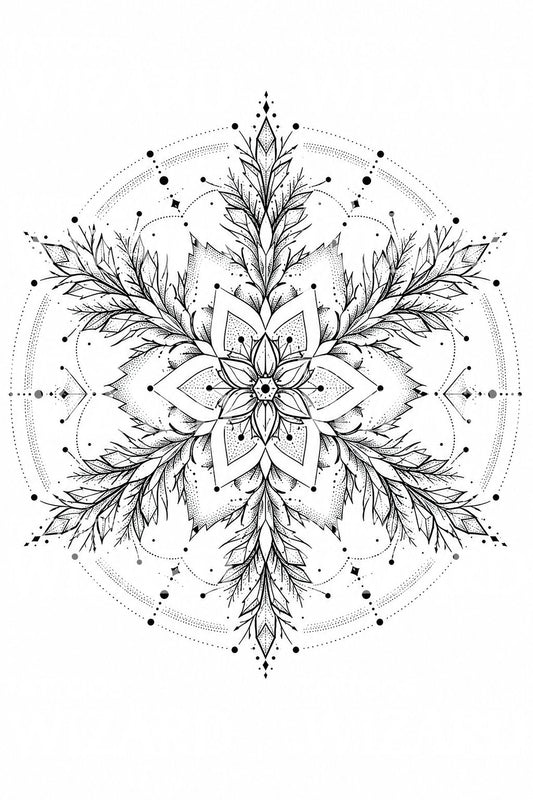 Snowflake Mandala Tattoo Design