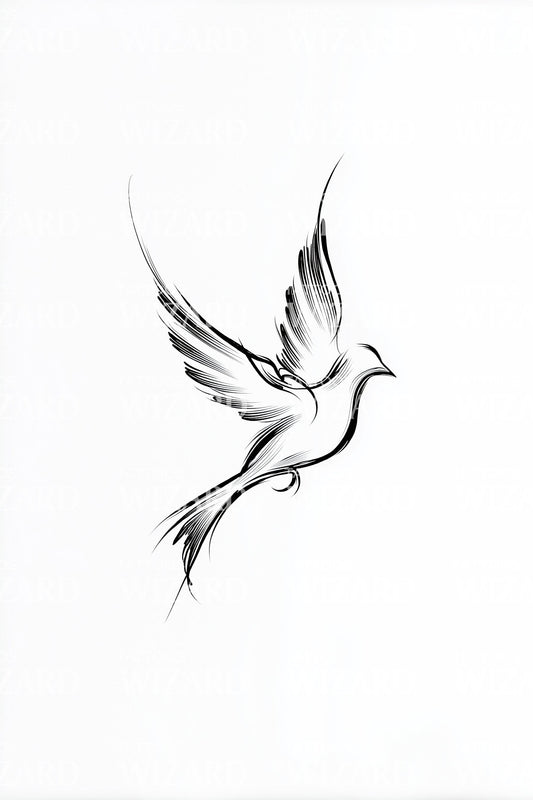 Soaring Dove Minimal Tattoo Design