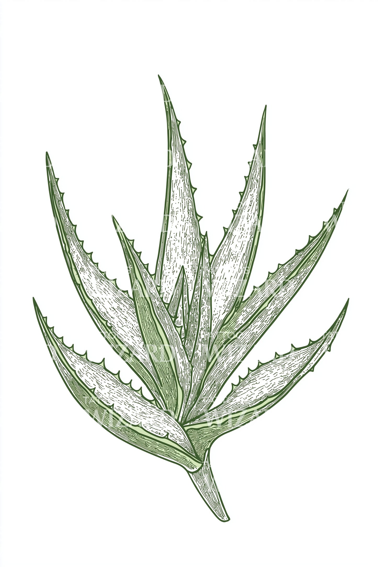 Soft Aloe Sprig Tattoo Design