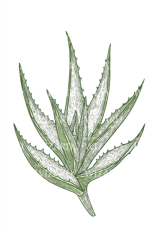 Soft Aloe Sprig Tattoo Design
