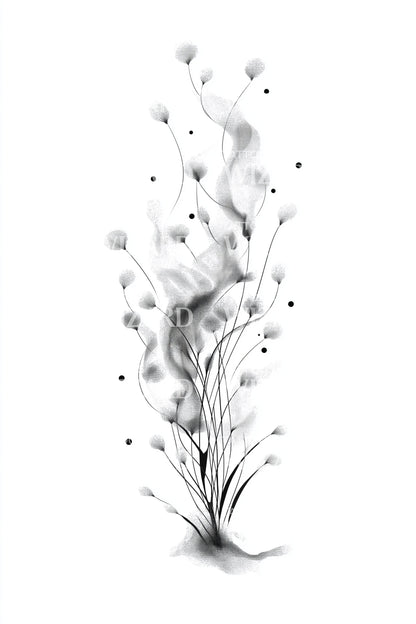 Soft Budding Twig Tattoo Design