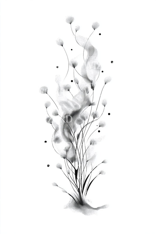 Soft Budding Twig Tattoo Design