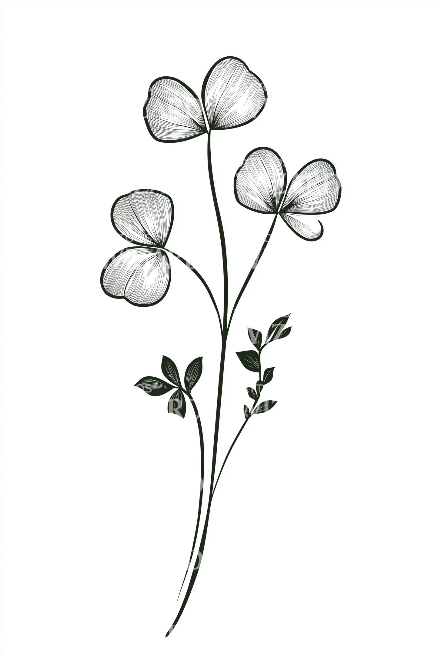 Soft Cotton Stems Tattoo Design