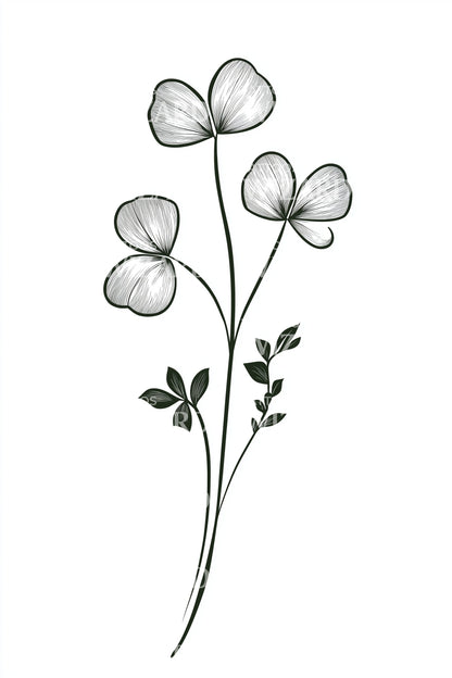Soft Cotton Stems Tattoo Design
