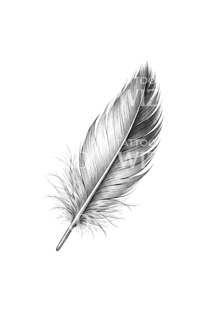 Soft Down Feather Microrealism Tattoo Design