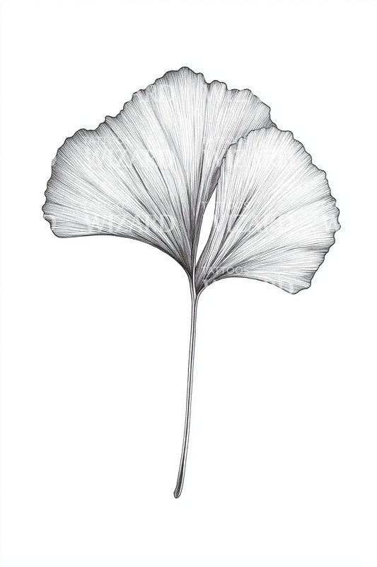 Soft Ginkgo Leaf Tattoo Design