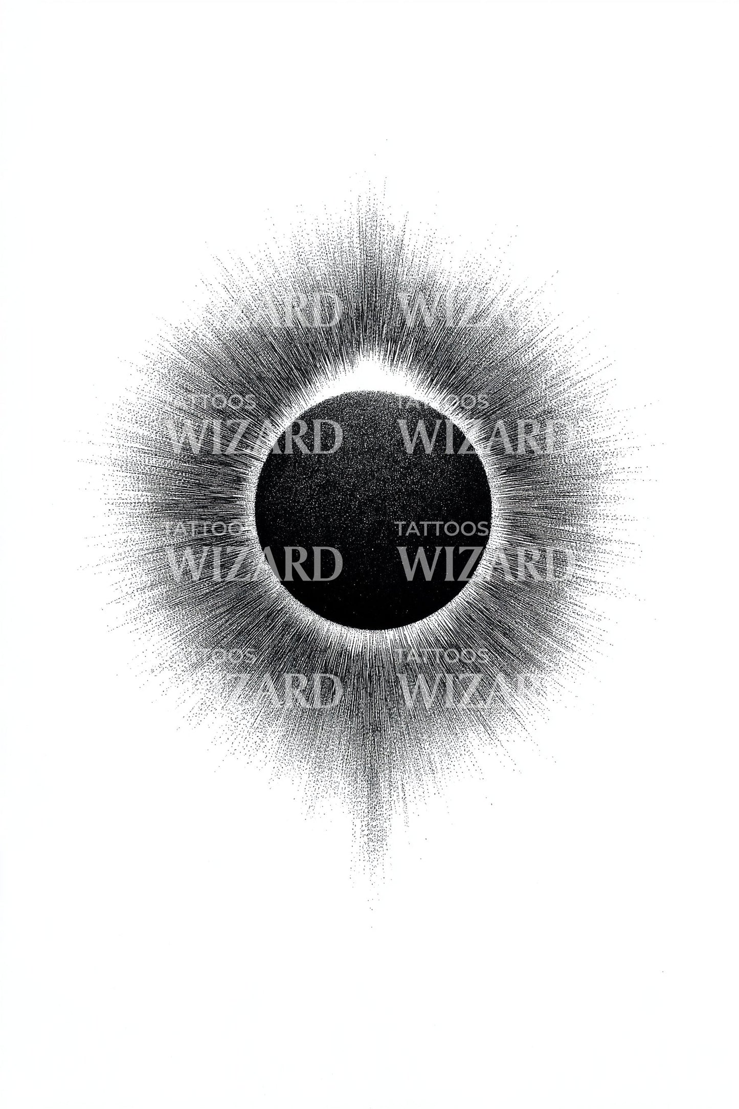 Soft Halo Eclipse Tattoo Design