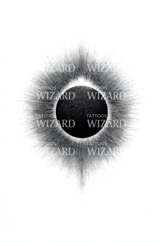 Soft Halo Eclipse Tattoo Design