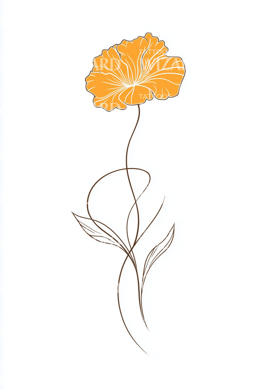 Soft Poppy Minimal Tattoo Design