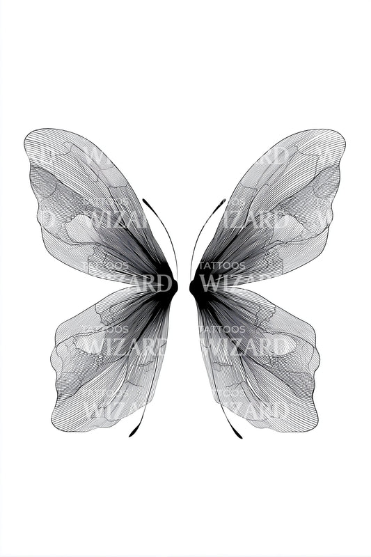 Sanft Schattierte Schmetterling Tattoo Idee