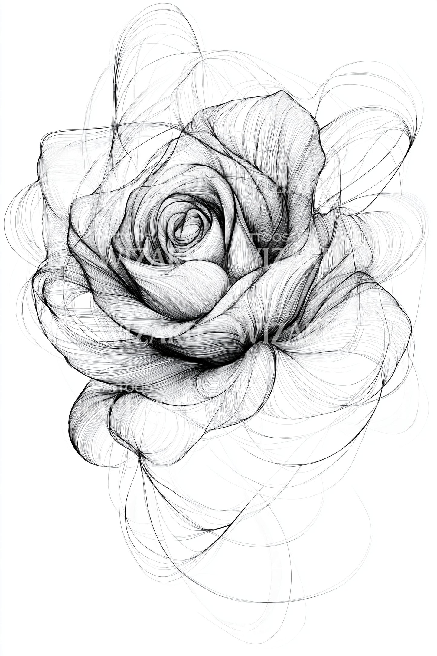 Soft Shaded Rose Tattoo Illustration