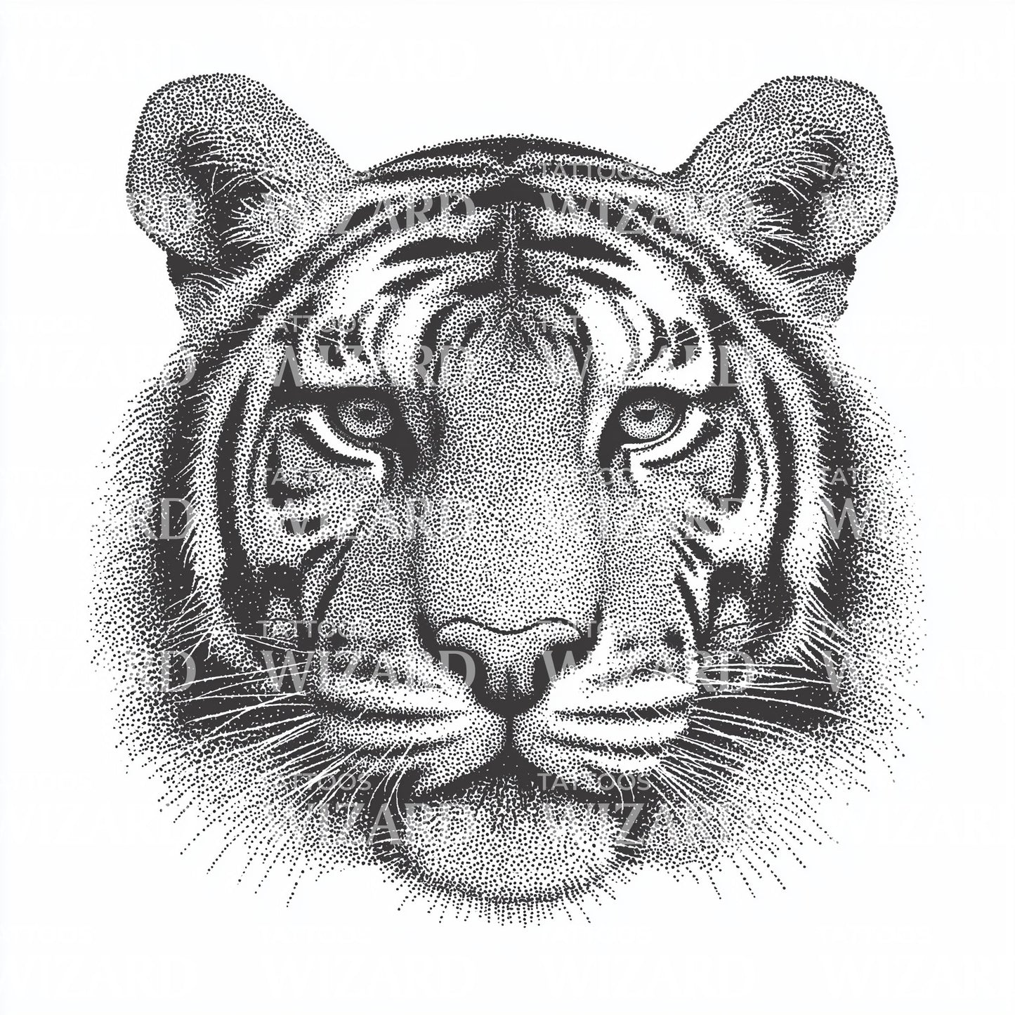 Soft Shaded Tiger Tattoo Design