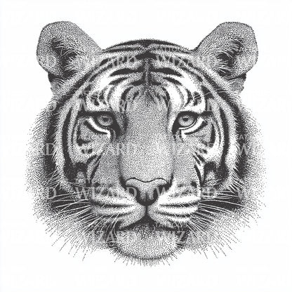 Soft Shaded Tiger Tattoo Design
