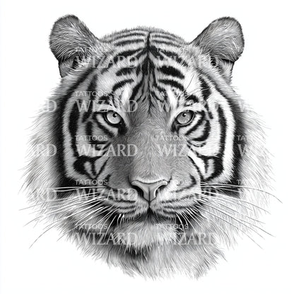 Soft Shaded Tiger Tattoo Design