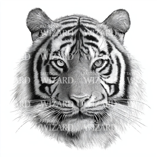 Soft Shaded Tiger Tattoo Design