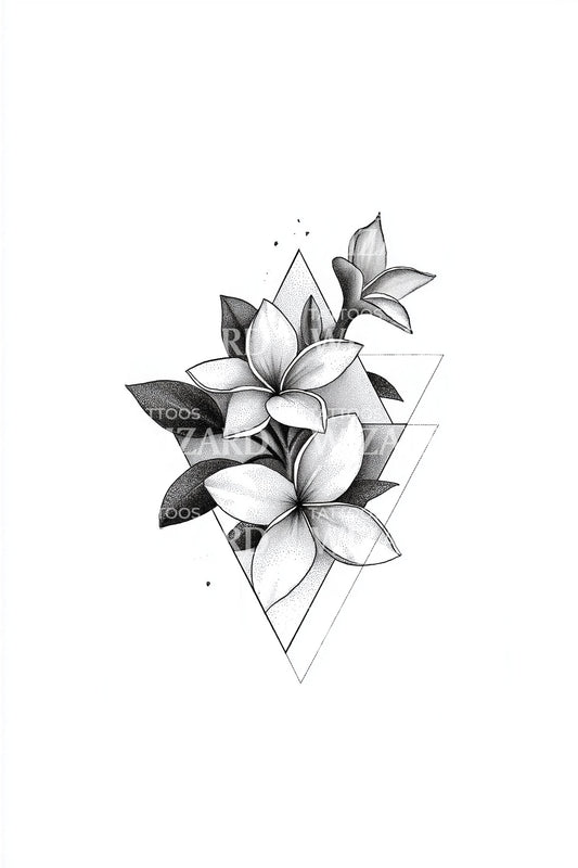 Soft Shadow Jasmine Tattoo Design