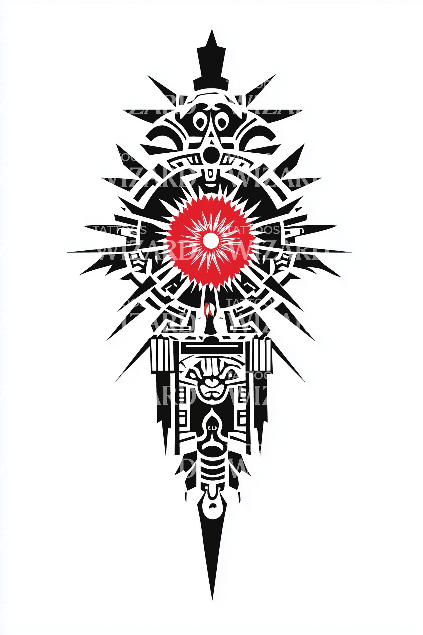 Solar Dagger Mandala Tattoo Design