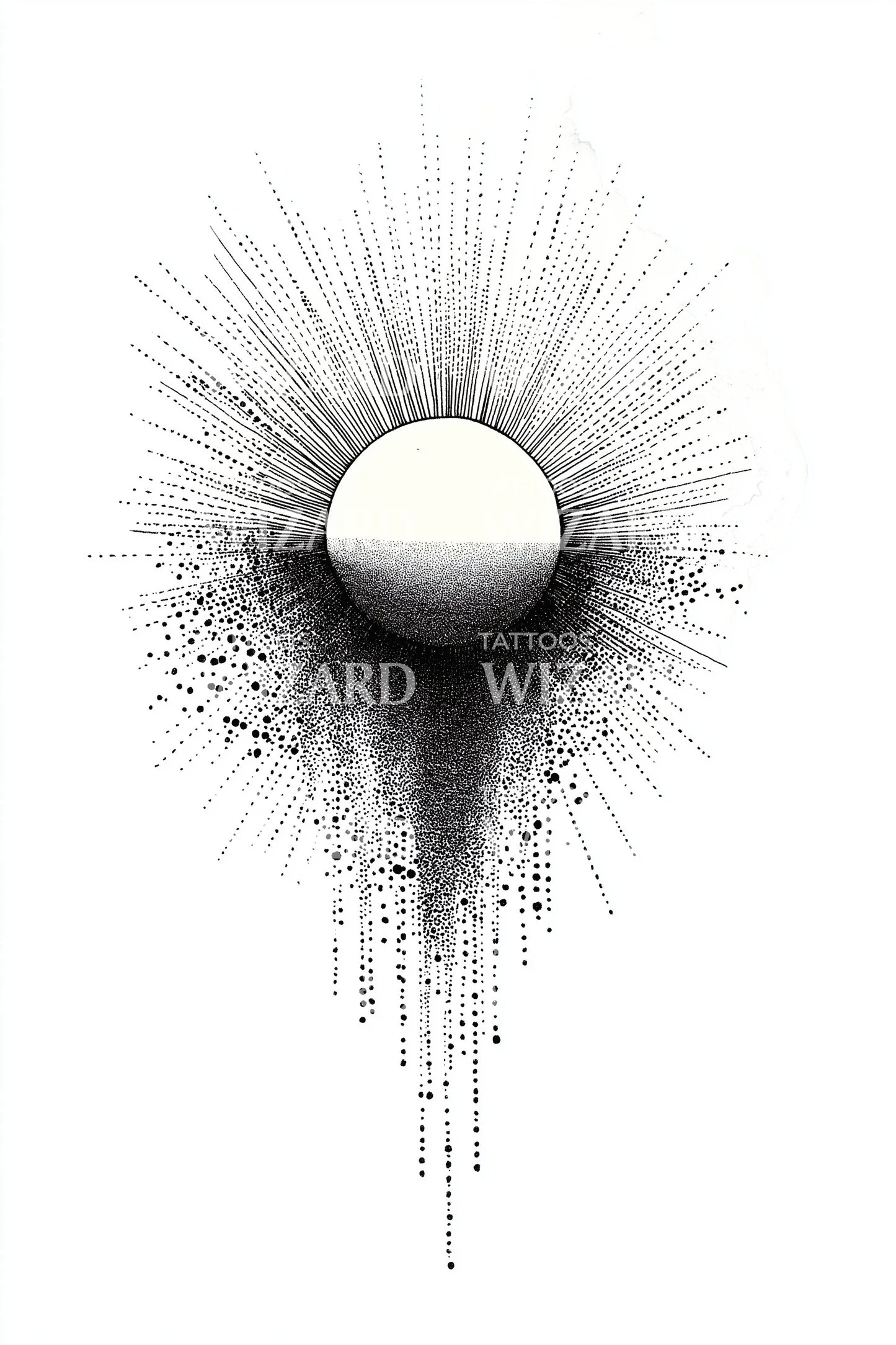 Solar Eclipse Burst Tattoo Idea