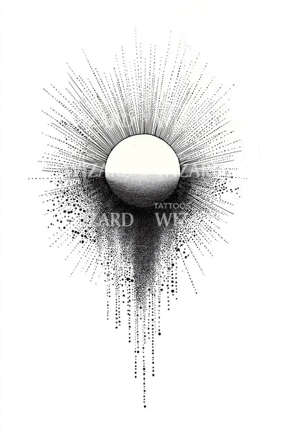 Solar Eclipse Burst Tattoo Idea
