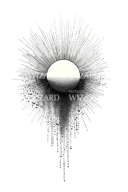 Solar Eclipse Burst Tattoo Idea