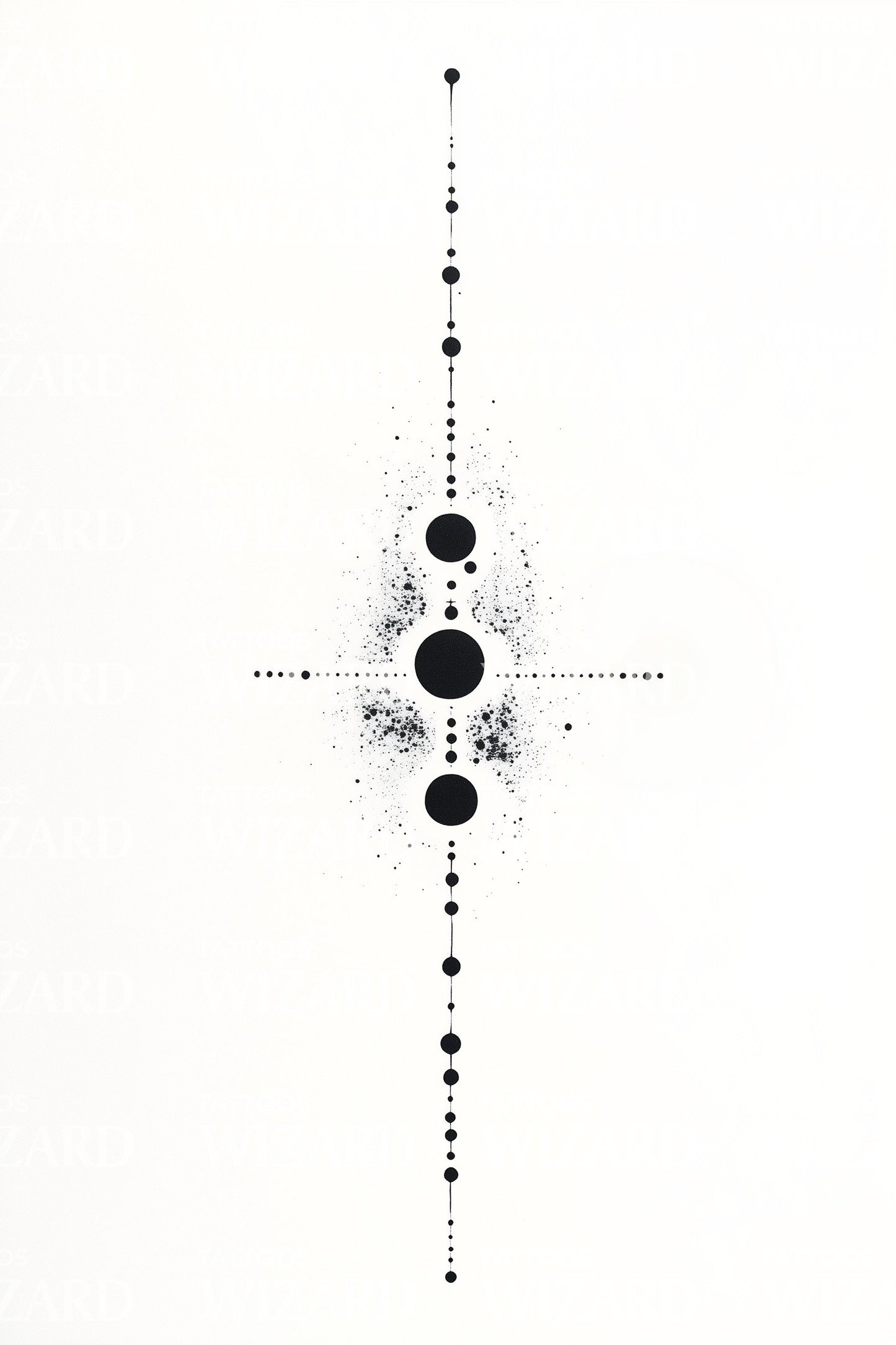 Solar Eclipse Dot Alignment Tattoo Design