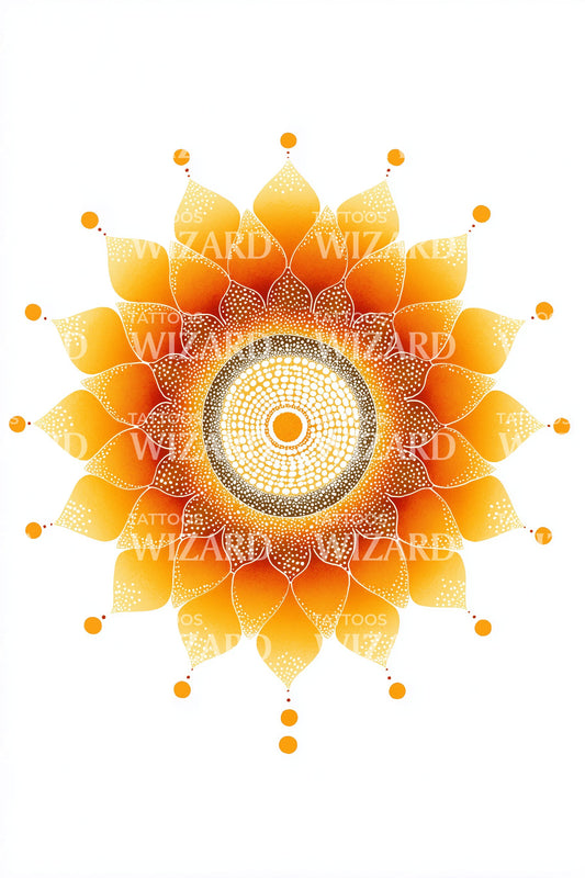 Solar Flare Mandala Tattoo Design