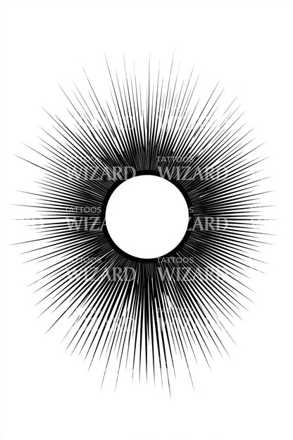 Solar Flare Radiance Tattoo Design