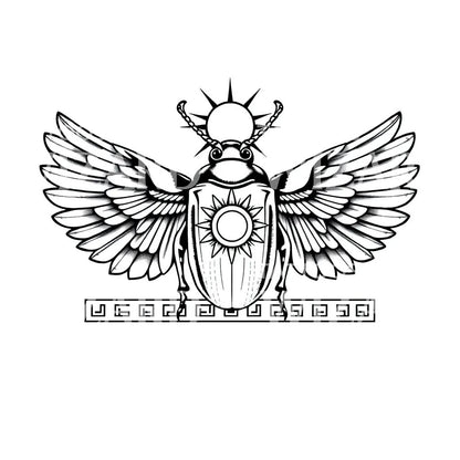 Solar Scarab Wing Tattoo Design