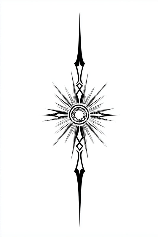 Solar Spear Medallion Tattoo Design