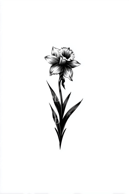 Solid Bloom Spike Tattoo Design