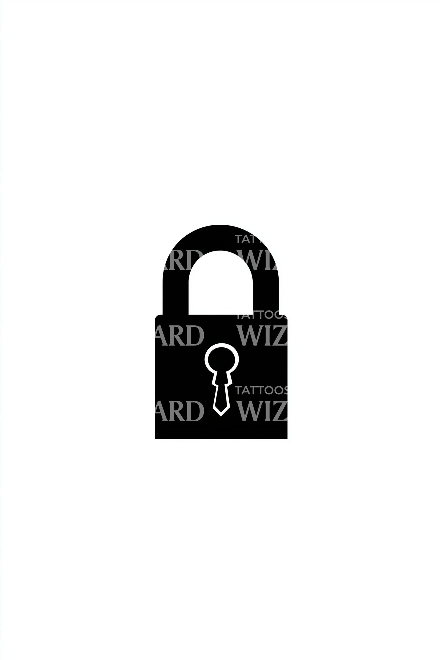 Solid Padlock Silhouette Tattoo Design